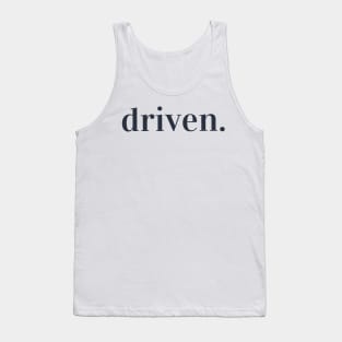 Driven. Typography Inspirational Word Retro Black Tank Top